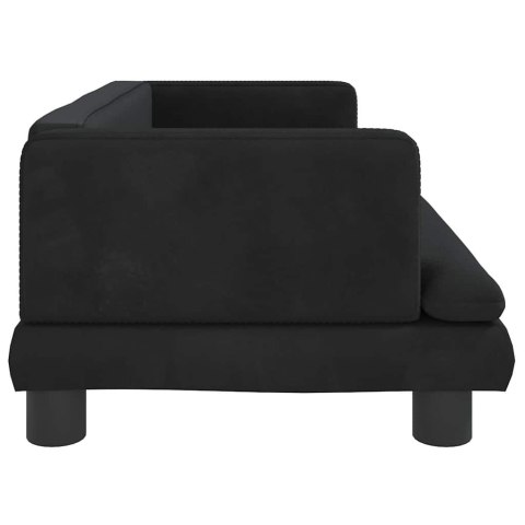 VidaXL Sofa dla dzieci, czarna, 80x45x30 cm, aksamit