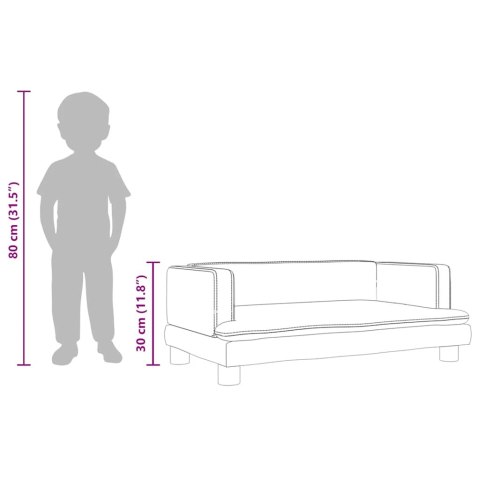 VidaXL Sofa dla dzieci, czarna, 80x45x30 cm, aksamit