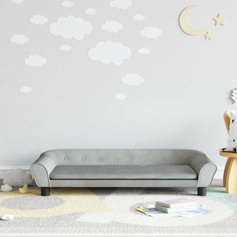 SOFA DLA DZIECI, JASNOSZARA, 100X50X26 CM, AKSAMIT
