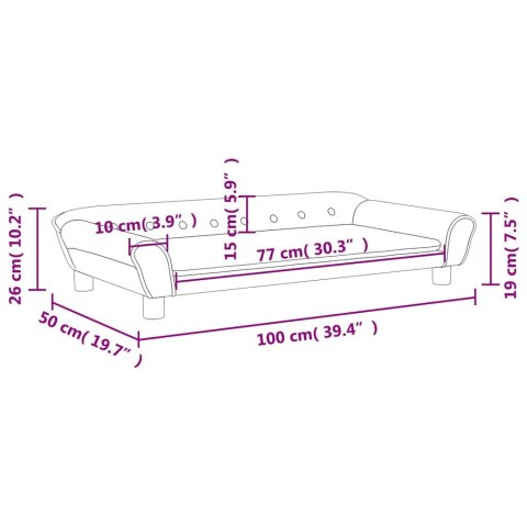 SOFA DLA DZIECI, JASNOSZARA, 100X50X26 CM, AKSAMIT