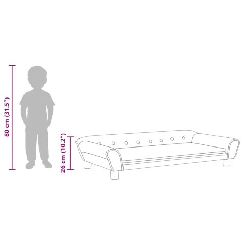 SOFA DLA DZIECI, JASNOSZARA, 100X50X26 CM, AKSAMIT