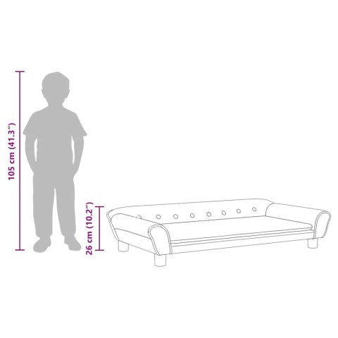 SOFA DLA DZIECI, JASNOSZARA, 100X50X26 CM, AKSAMIT