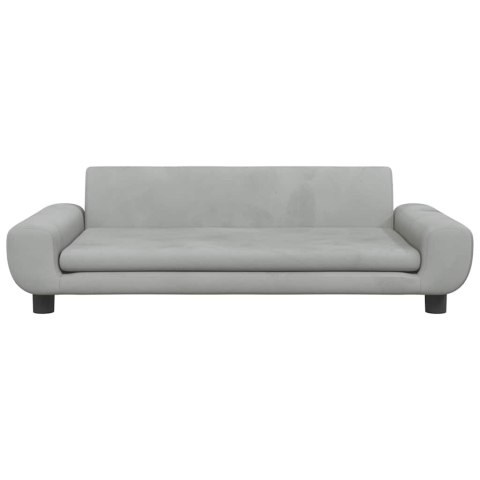 VidaXL Sofa dla dzieci, jasnoszara, 100x54x33 cm, aksamit