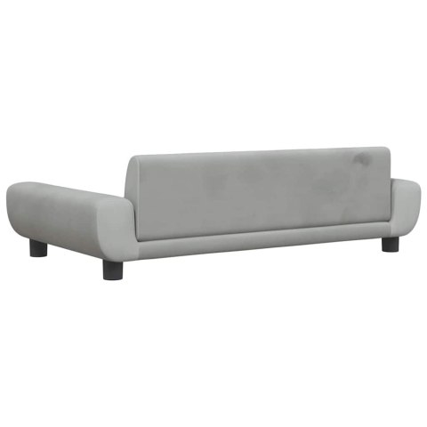 VidaXL Sofa dla dzieci, jasnoszara, 100x54x33 cm, aksamit