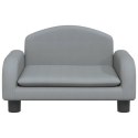 SOFA DLA DZIECI, JASNOSZARA, 50X40X30 CM, OBITA TKANINĄ