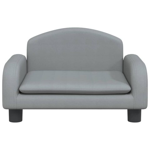 SOFA DLA DZIECI, JASNOSZARA, 50X40X30 CM, OBITA TKANINĄ