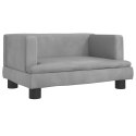 VidaXL Sofa dla dzieci, jasnoszara, 60x40x30 cm, aksamit