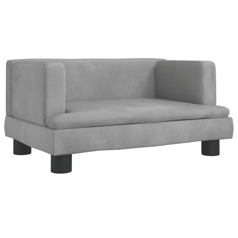 VidaXL Sofa dla dzieci, jasnoszara, 60x40x30 cm, aksamit