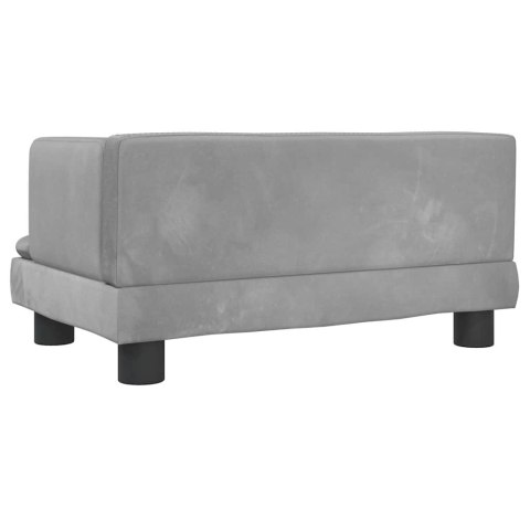 VidaXL Sofa dla dzieci, jasnoszara, 60x40x30 cm, aksamit