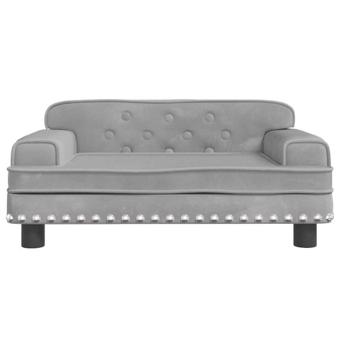 VidaXL Sofa dla dzieci, jasnoszara, 70x45x30 cm, aksamit