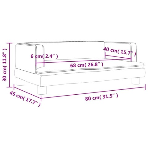 VidaXL Sofa dla dzieci, kremowa, 80x45x30 cm, aksamit