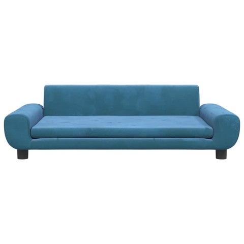 VidaXL Sofa dla dzieci, niebieska, 100x54x33 cm, aksamit