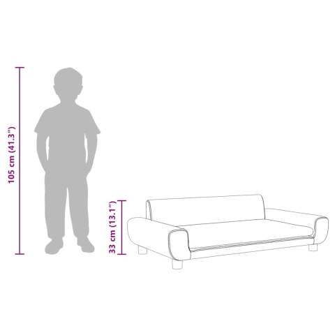 VidaXL Sofa dla dzieci, niebieska, 100x54x33 cm, aksamit