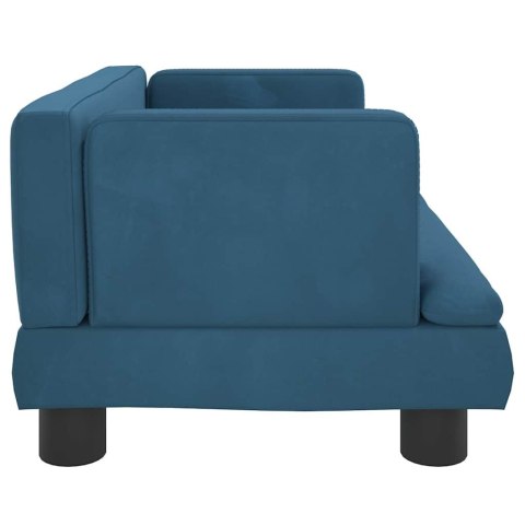 SOFA DLA DZIECI, NIEBIESKA, 60X40X30 CM, AKSAMIT