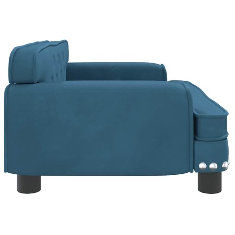 SOFA DLA DZIECI, NIEBIESKA, 70X45X30 CM, AKSAMIT