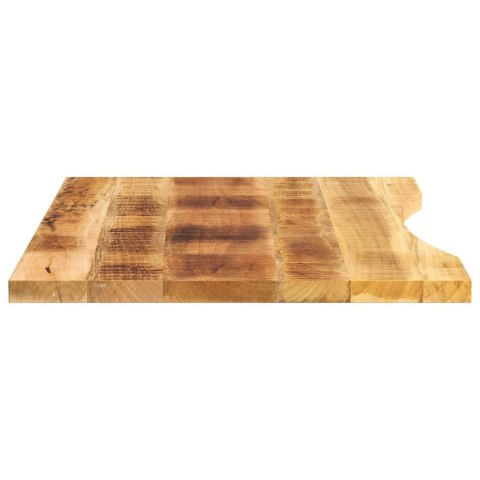 BLAT BIURKA, Z WYCIĘCIEM, 100X50X2,5 CM, SUROWE DREWNO MANGO