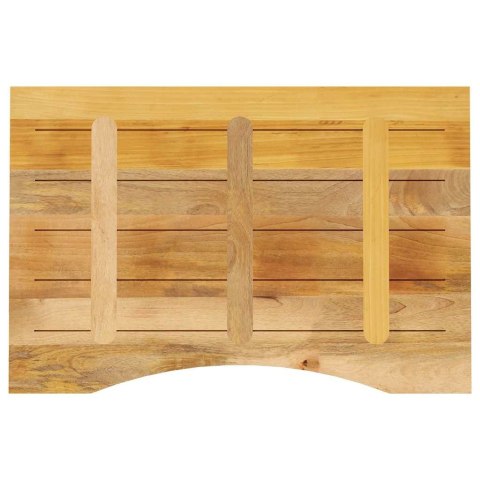 BLAT BIURKA, Z WYCIĘCIEM, 100X50X2,5 CM, SUROWE DREWNO MANGO