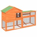 VidaXL Klatka dla królików, brązowa, 185,5x60,5x109,5 cm, sosnowa