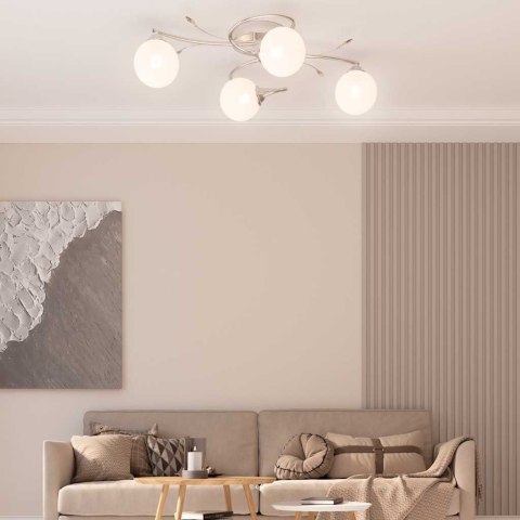 LAMPA SUFITOWA, OKRĄGŁE SZKLANE KLOSZE, 4 ŻARÓWKI LED, G9
