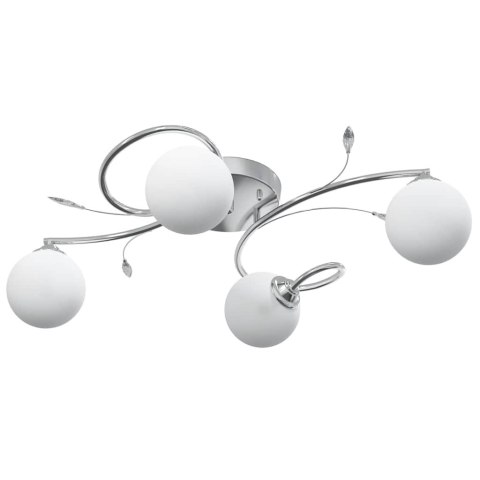 LAMPA SUFITOWA, OKRĄGŁE SZKLANE KLOSZE, 4 ŻARÓWKI LED, G9