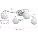 LAMPA SUFITOWA, OKRĄGŁE SZKLANE KLOSZE, 4 ŻARÓWKI LED, G9