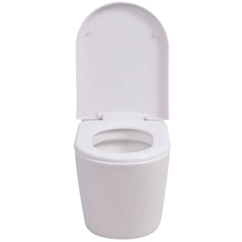 PODWIESZANA TOALETA CERAMICZNA ZE SPŁUCZKĄ, BIAŁA