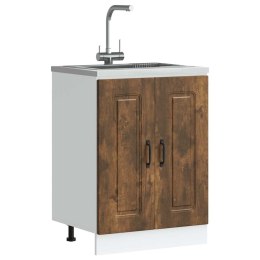VidaXL Szafka pod zlewozmywak, Kalmar, przydymiony dąb, 60x46x81,5 cm