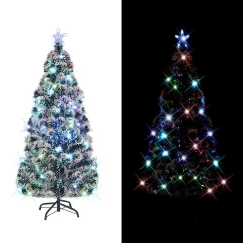 VidaXL Sztuczna choinka z LED i stojakiem 150 cm, włókno optyczne