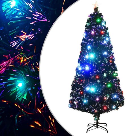 VidaXL Sztuczna choinka z LED i stojakiem 180 cm, włókno optyczne