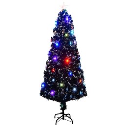 VidaXL Sztuczna choinka z LED i stojakiem 240 cm, włókno optyczne