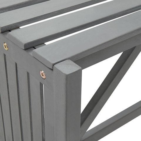 ŁAWKA OGRODOWA NAROŻNA Z DONICĄ 117CM DREWNO AKACJOWE SZARA