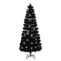 CHOINKA ZE ŚNIEŻYNKAMI LED, CZARNA, 240 CM, ŚWIATŁOWODOWA