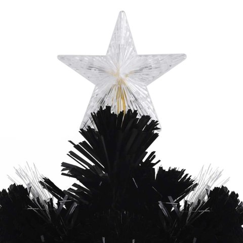 CHOINKA ZE ŚNIEŻYNKAMI LED, CZARNA, 240 CM, ŚWIATŁOWODOWA