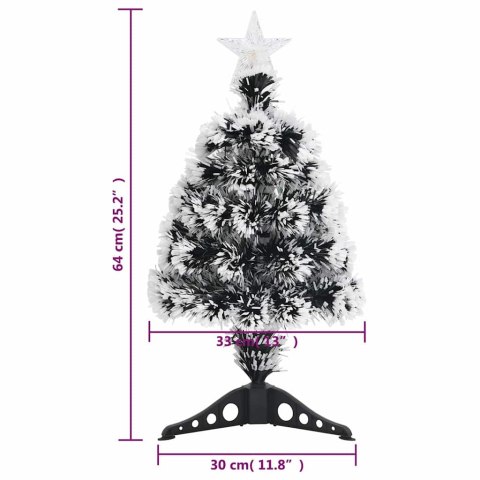 VidaXL Sztuczna choinka z lampkami zielono-biała 64 cm włókno optyczne
