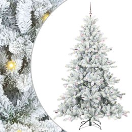 VidaXL Sztuczna choinka z zawiasami z podstawą Biały 240 cm PVC i stal