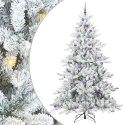 VidaXL Sztuczna choinka z zawiasami z podstawą Biały 240 cm PVC i stal