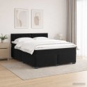 ŁÓŻKO BOX SPRING Z MATERACEM I LED CZARNY 140 X 200 CM WELUR