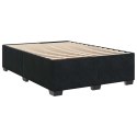 ŁÓŻKO BOX SPRING Z MATERACEM I LED CZARNY 140 X 200 CM WELUR