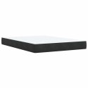 ŁÓŻKO BOX SPRING Z MATERACEM I LED CZARNY 140 X 200 CM WELUR