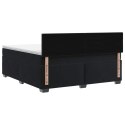 ŁÓŻKO BOX SPRING Z MATERACEM I LED CZARNY 140 X 200 CM WELUR