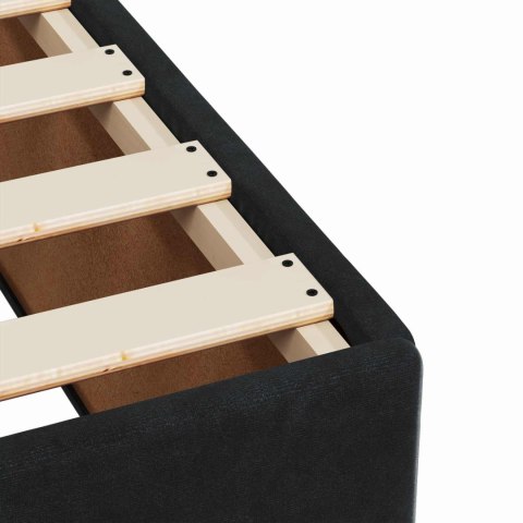 ŁÓŻKO BOX SPRING Z MATERACEM I LED CZARNY 140 X 200 CM WELUR