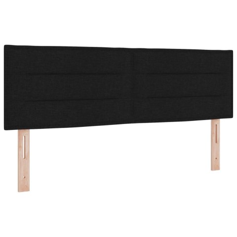 ŁÓŻKO BOX SPRING Z MATERACEM I LED CZARNY 160 X 200 CM TKANINA