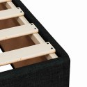 ŁÓŻKO BOX SPRING Z MATERACEM I LED CZARNY 160 X 200 CM TKANINA