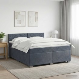 ŁÓŻKO BOX SPRING Z MATERACEM I LED CIEMNOSZARY 140 X 190 CM