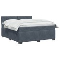 ŁÓŻKO BOX SPRING Z MATERACEM I LED CIEMNOSZARY 140 X 190 CM