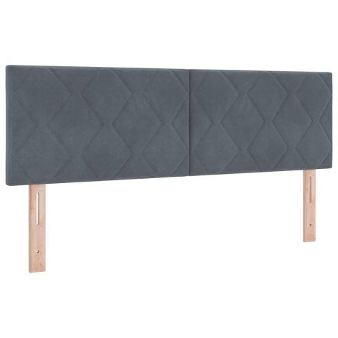 ŁÓŻKO BOX SPRING Z MATERACEM I LED CIEMNOSZARY 140 X 190 CM