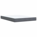 ŁÓŻKO BOX SPRING Z MATERACEM I LED CIEMNOSZARY 140 X 190 CM