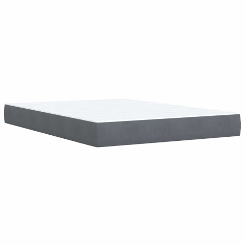 ŁÓŻKO BOX SPRING Z MATERACEM I LED CIEMNOSZARY 140 X 190 CM