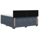 ŁÓŻKO BOX SPRING Z MATERACEM I LED CIEMNOSZARY 140 X 190 CM