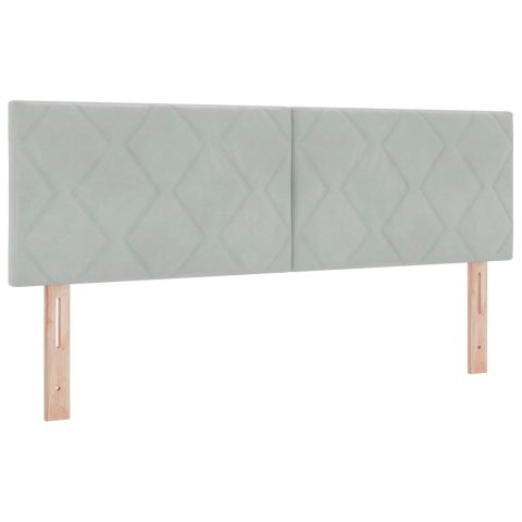 ŁÓŻKO BOX SPRING Z MATERACEM I LED JASNOSZARY 140 X 200 CM